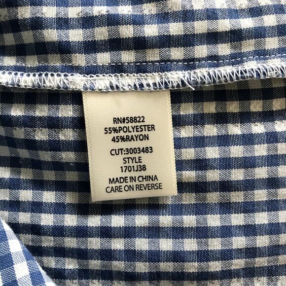 Max Studio Off the Shoulder Gingham Boho Blouse - Size Large - Picture 8 of 8